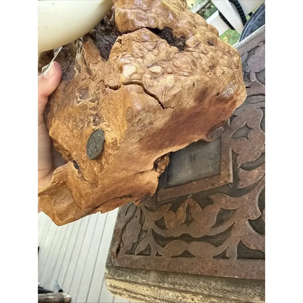 Vintage John Perry Dual Shark Sculpture Great White/Mako Complex Burl Wood Base
